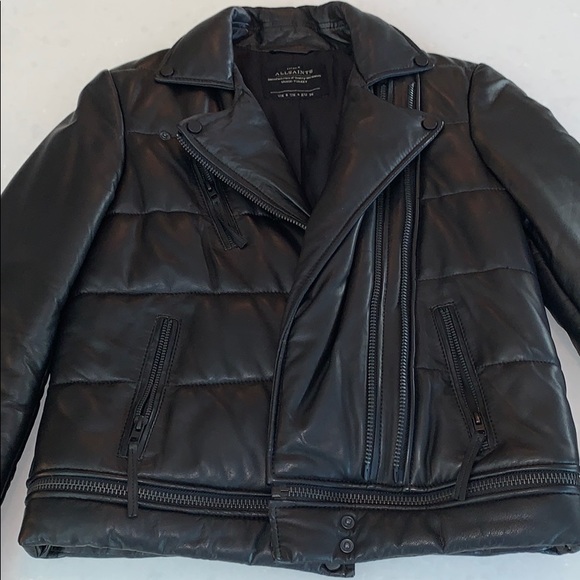 All Saints Leather Puff Jacket - Picture 3 of 8